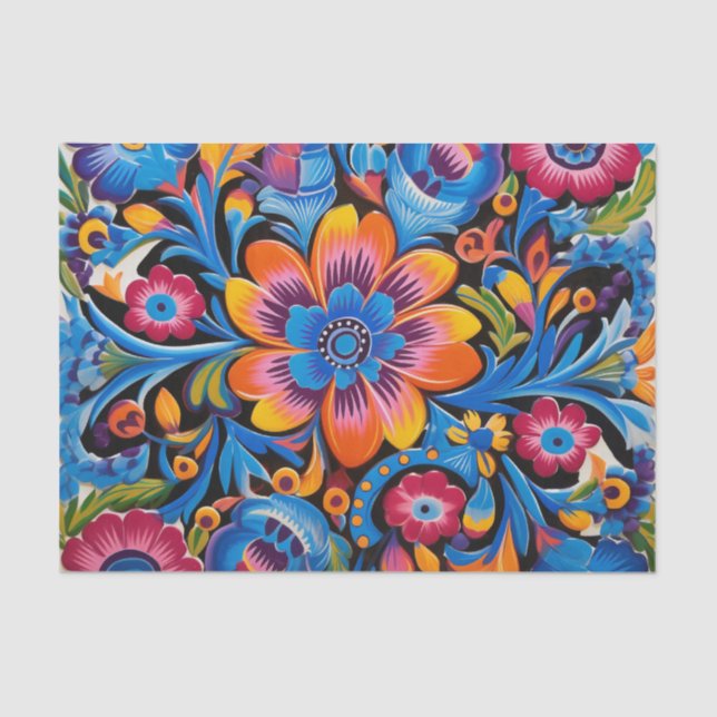 Papier Mousseline Motif mexicain mignon (Recto)