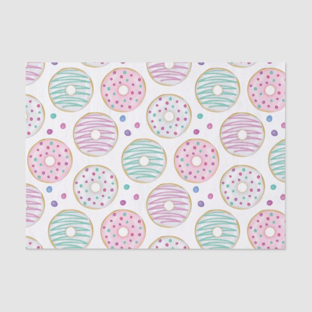 Papier Mousseline Motif mignon de beigne coloré (Recto)