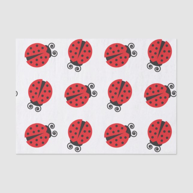 Papier Mousseline Motif mignon de coccinelle (Recto)