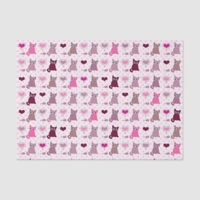 Papier Mousseline Motif mignon de filles de chaton (Recto)