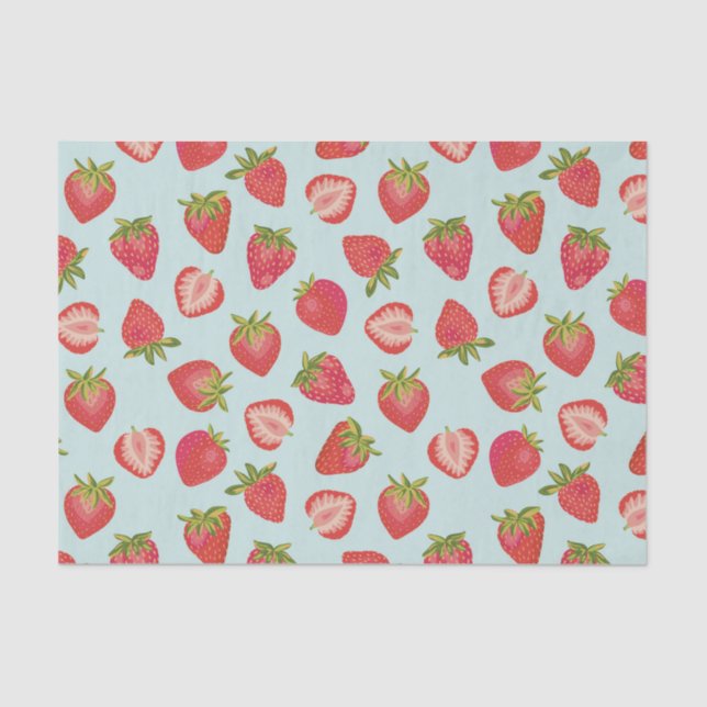 Papier Mousseline Motif mignon de fraise d'été (Recto)