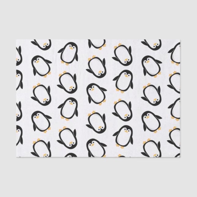 Papier Mousseline Motif mignon de pingouins (Recto)