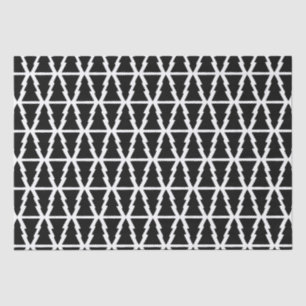 Papier Mousseline Motif minimaliste d'arbre de Noël noir et blanc