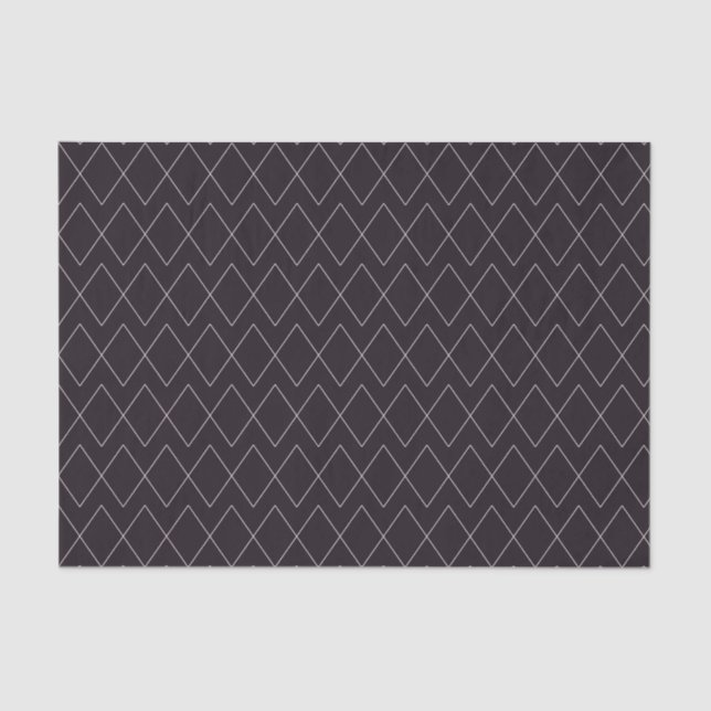 Papier Mousseline Motif moderne foncé violet et gris diamant (Recto)