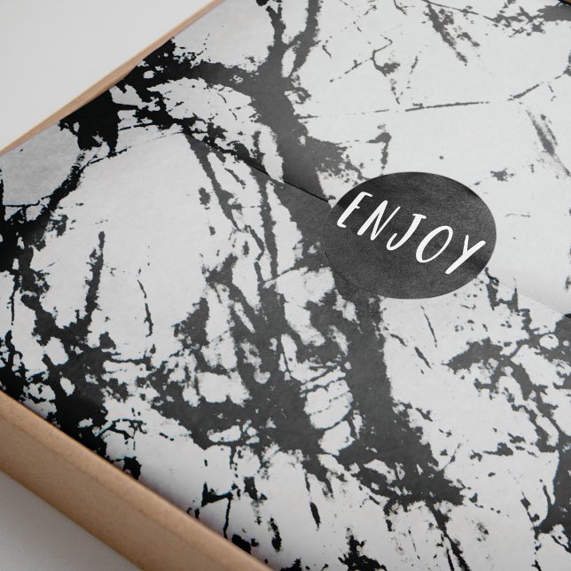 Papier Mousseline Motif moderne unique en marbre noir blanc marbré p (Créateur téléchargé)