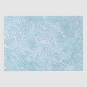 Papier Mousseline Motif Moire Soie en Aqua Clair