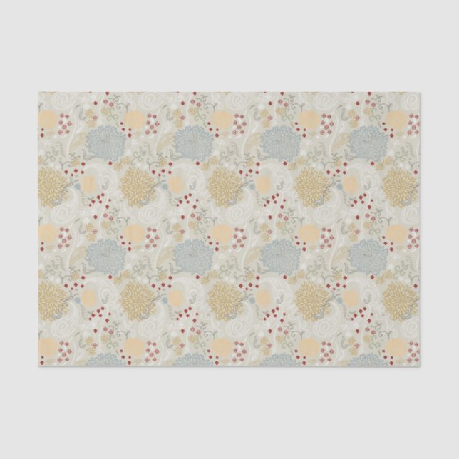 Papier Mousseline motif montrant le jardin bouclé (Recto)