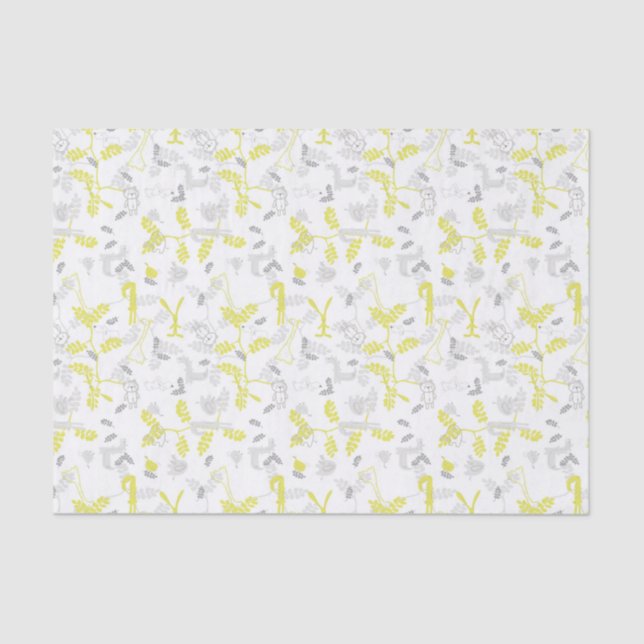 Papier Mousseline motif montrant les animaux 2 de bébé (Recto)