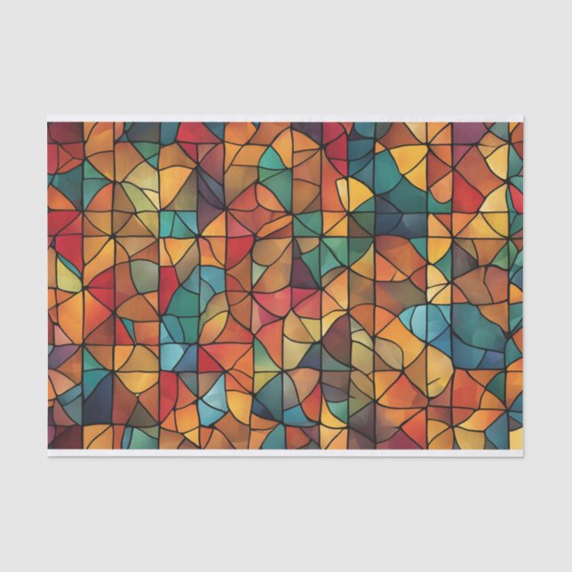 Papier Mousseline Motif mosaïque Abstrait (Recto)