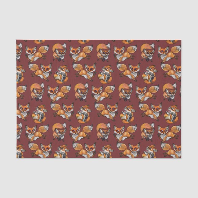 Papier Mousseline Motif mou Baby Fox (Recto)