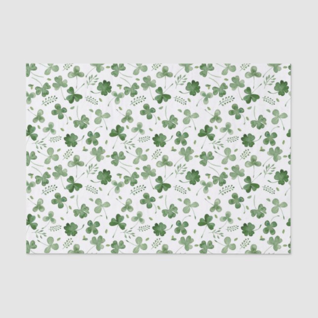 Papier Mousseline Motif mou de shamrock d'aquarelle (Recto)