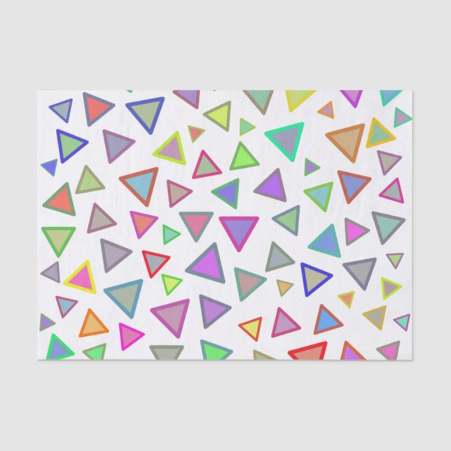 Papier Mousseline Motif multicolore de triangles (Recto)