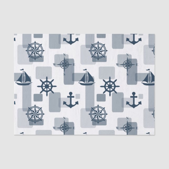 Papier Mousseline Motif nautique (Recto)