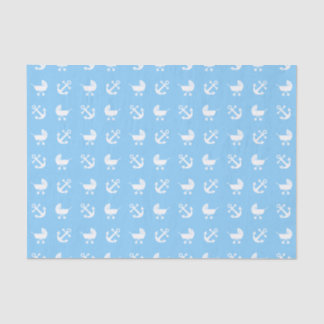 Papier Mousseline Motif nautique de bébé de bleu de ciel