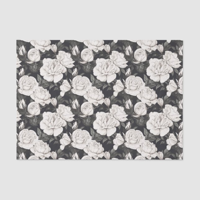 Papier Mousseline Motif noir et blanc (Recto)