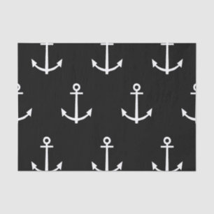 Papier Mousseline Motif noir et blanc 1 d'Ancres