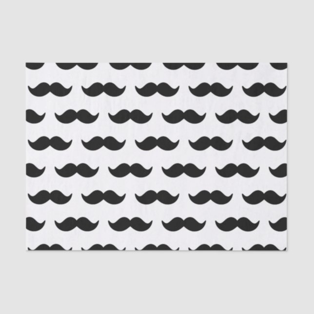 Papier Mousseline Motif noir et blanc 1 de moustache d'amusement (Recto)