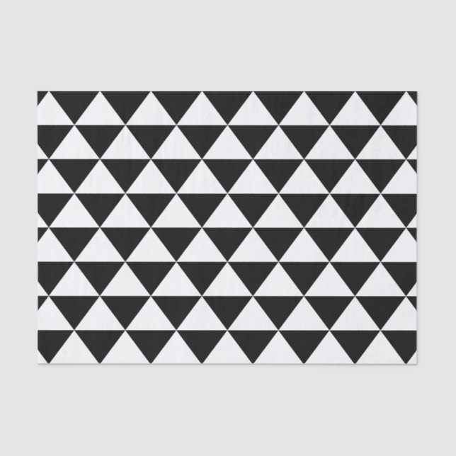 Papier Mousseline Motif noir et blanc de triangle (Recto)