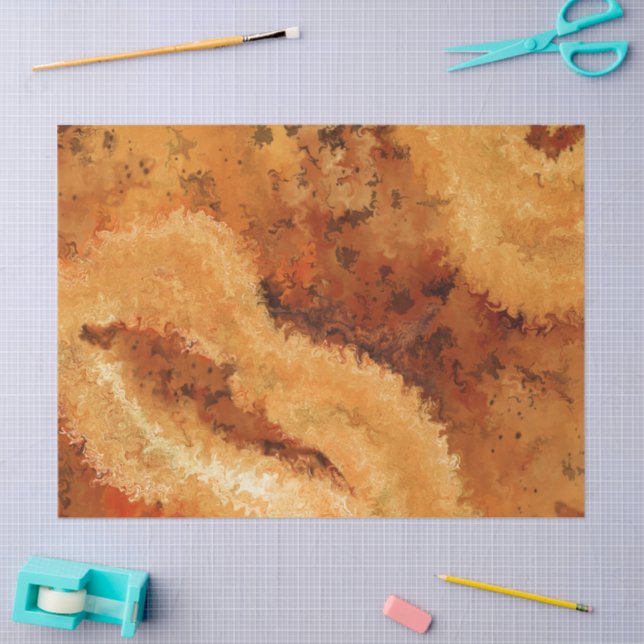 Papier Mousseline Motif noyer ondé faux  (Artisanat)