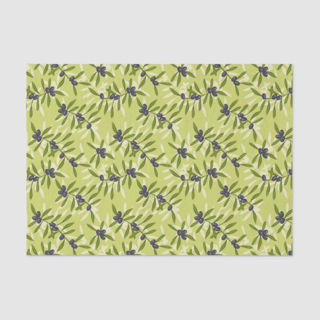 Papier Mousseline Motif olive (Recto)