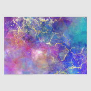 Papier Mousseline Motif Ombre Arc-en-Ciel et Opale de Feu Doré