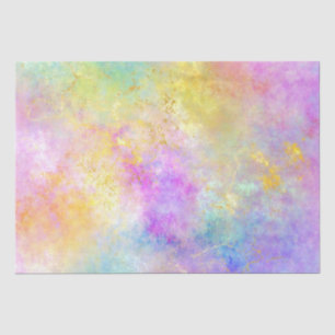 Papier Mousseline Motif Ombre Arc-en-Ciel et Opale de Feu Doré