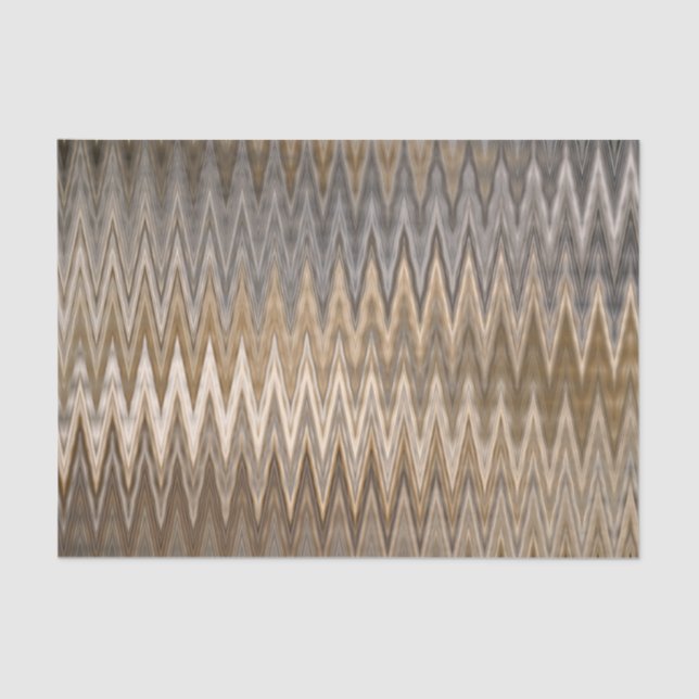 Papier Mousseline Motif ondulé en zigzag ton terre  (Recto)