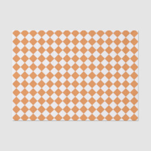 Papier Mousseline Motif orange en pastel de damier de diamant