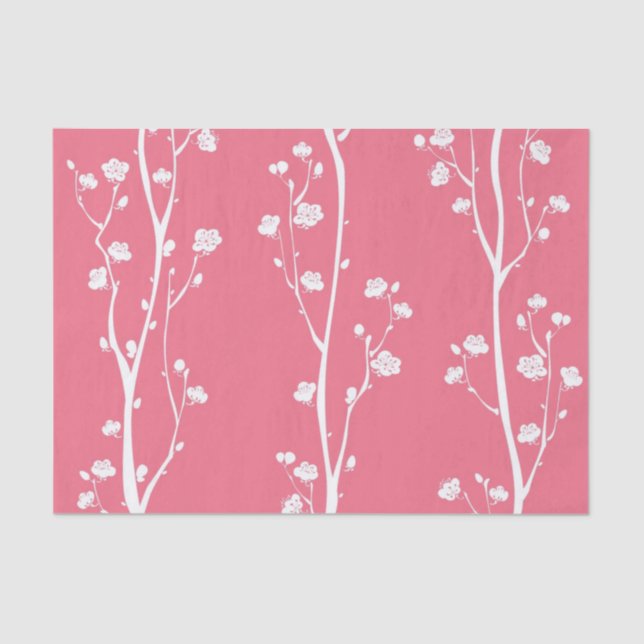 Papier Mousseline Motif oriental de fleur de prune (Recto)