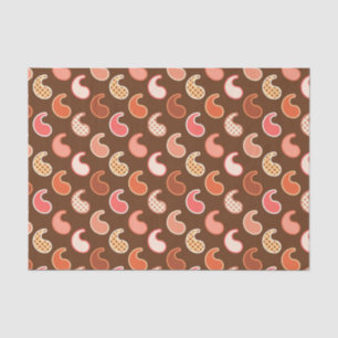 Papier Mousseline Motif Paisley moderne, Tons de la Terre, Brown de