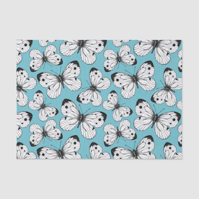 Papier Mousseline Motif papillon de choux (Recto)