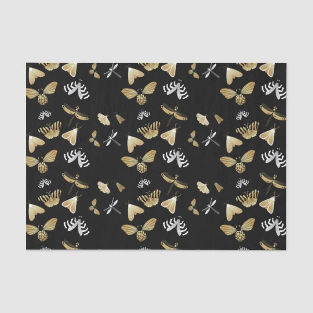 Papier Mousseline Motif papillon de papillon noir (Recto)