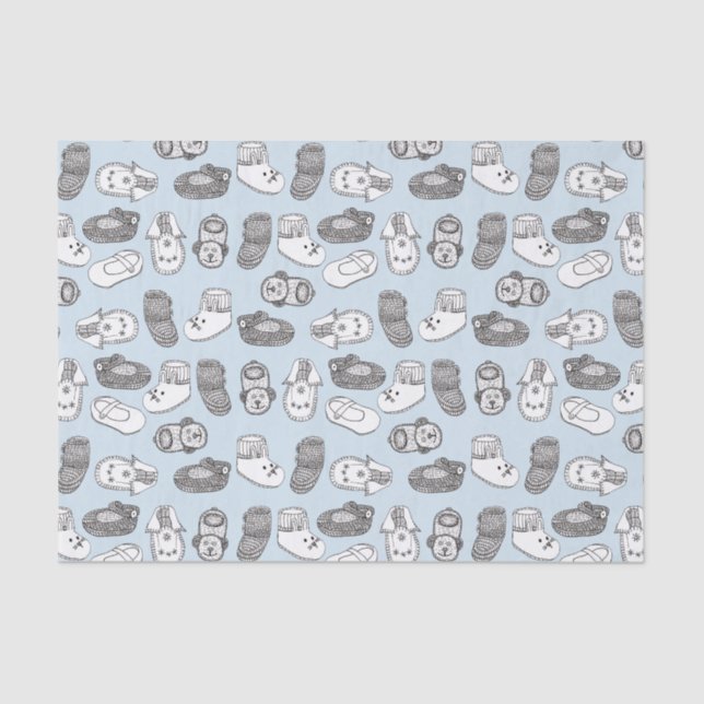 Papier Mousseline Motif Pastel bleu  pour bébés (Recto)