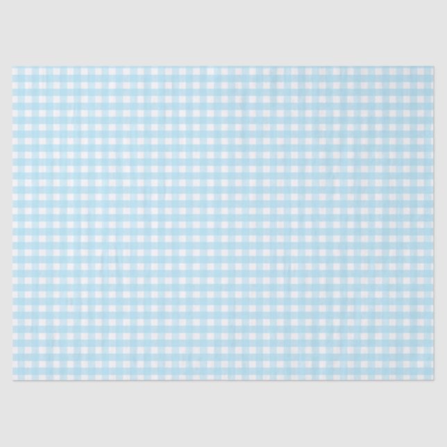 Papier Mousseline Motif Pastel Blue En vichy (Recto)