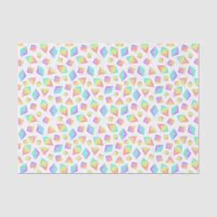Papier Mousseline Motif Pastel Rainbow Crystals