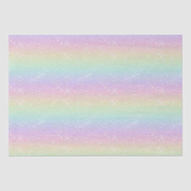 Papier Mousseline Motif Pastel Rainbow Sparkles (Recto)