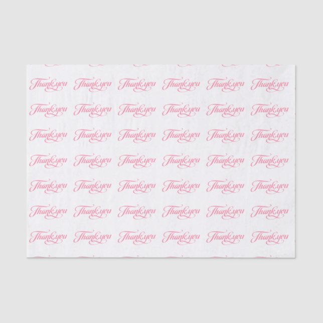 Papier Mousseline Motif Pastel Rose Et Blanc Merci (Recto)