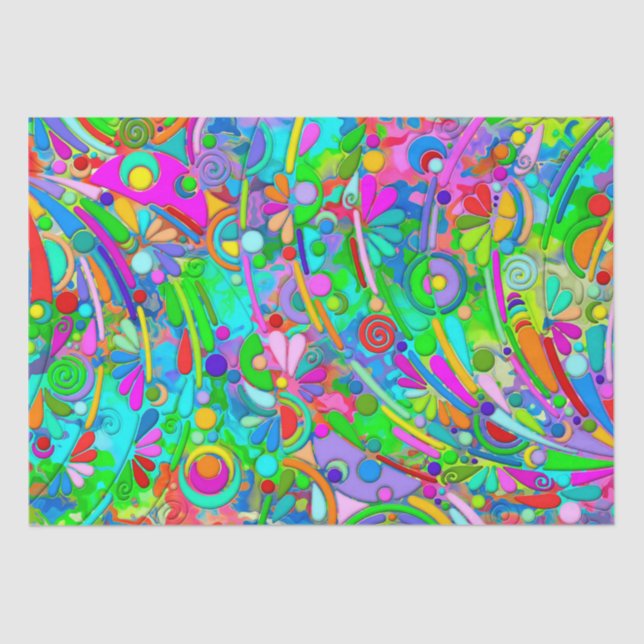 Papier Mousseline Motif Peint À La Main Et Numériquement Art 18 (Recto)