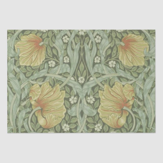 Papier Mousseline Motif Pimpernel (par William Morris) (Recto)