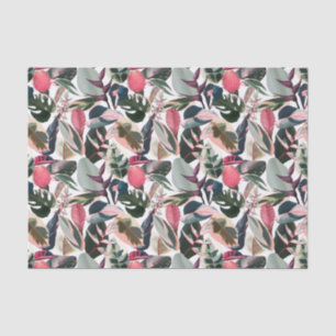 Papier Mousseline Motif Pink Tropical Variegee Houseplants
