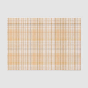 Papier Mousseline Motif Plaid Tartan Orange