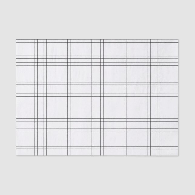 Papier Mousseline Motif plat blanc et noir (Recto)