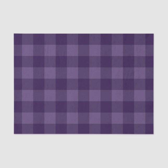 Papier Mousseline Motif Plum Violet Tartan Plaid Imprimer (Recto)