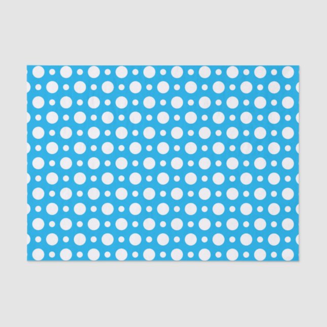 PAPIER MOUSSELINE MOTIF POIS BLUE & WHITE (Recto)