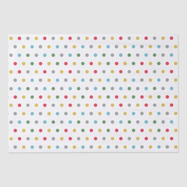 Papier Mousseline Motif pois mignon et coloré (Recto)