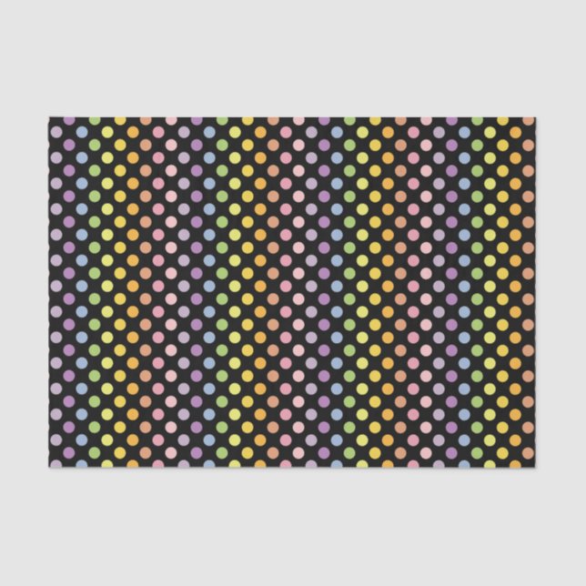 Papier Mousseline Motif Pois Rainbow (Recto)