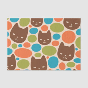 Papier Mousseline Motif Polka Dot Cats