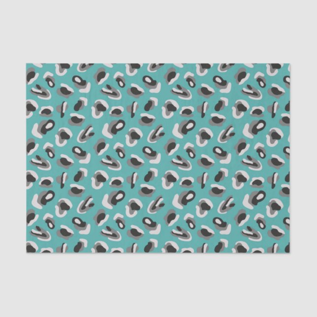 Papier Mousseline Motif poster de animal de Mint leopard (Recto)
