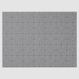 Papier Mousseline Motif psychédélique des Carrés noirs rétros