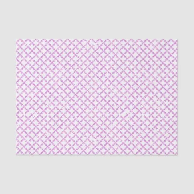 Papier Mousseline Motif Quatrefoil rose (Recto)